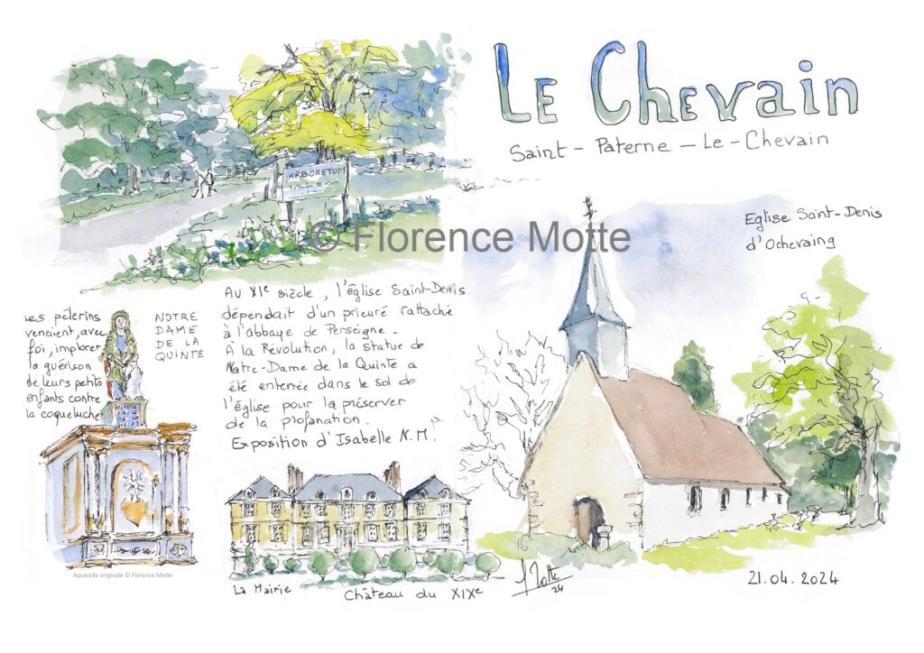 Expo dans l'église du Chevain croquis Orne