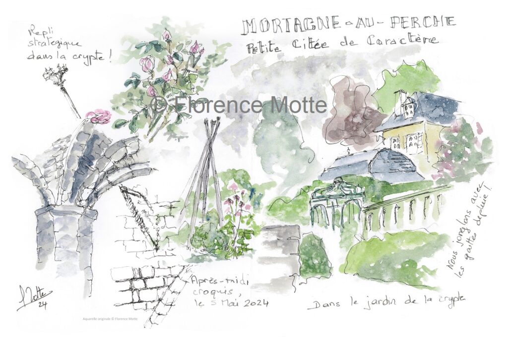 La crypte de Mortagne croquis Orne