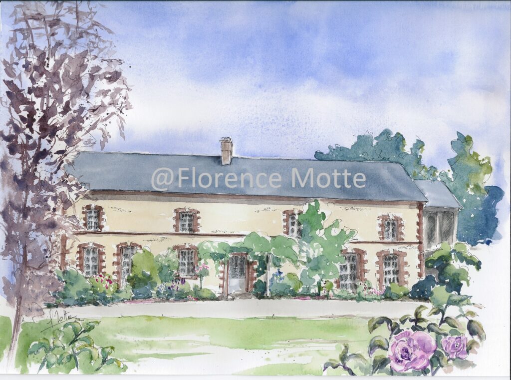 aquarelle d'une longère sur commande