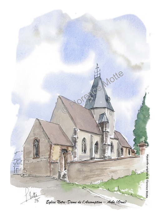 église Aube contour et titre et filigrane réduit